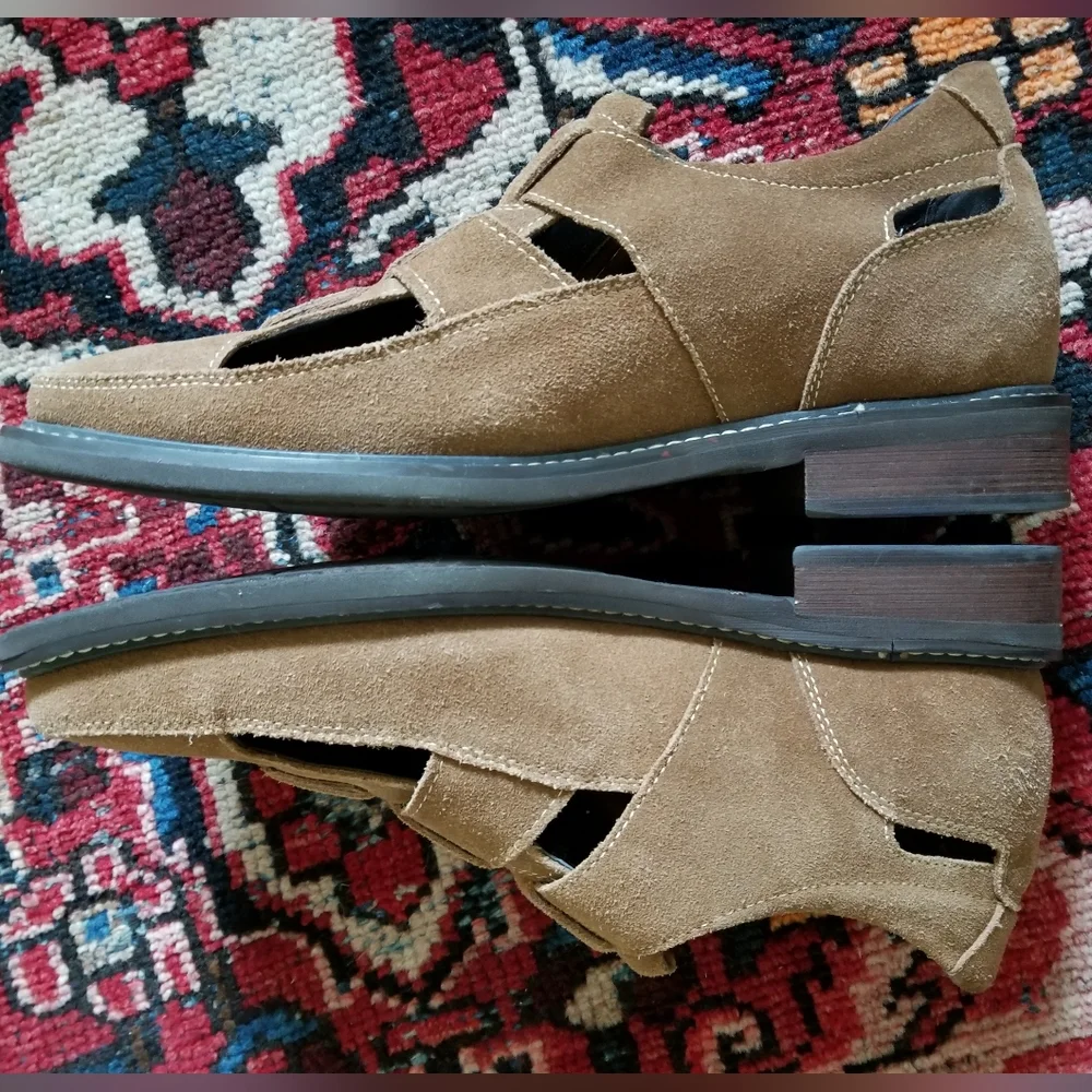 Calto Fisherman Sandals suede shoes brown, Lifters sz 8
